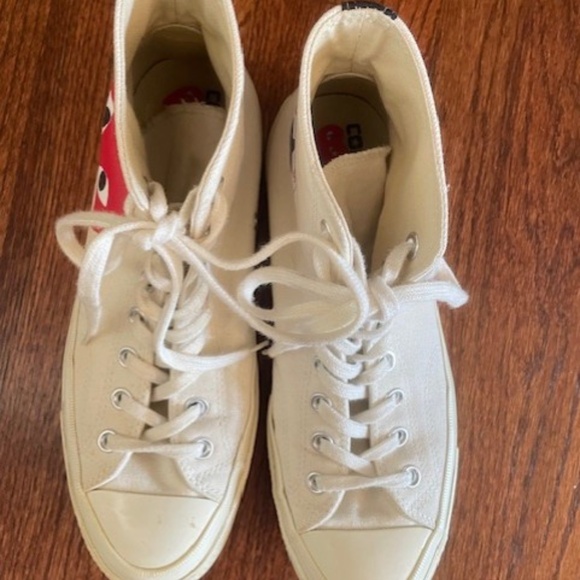 Comme Des Garcons PLAY White x Converse Chuck Taylor All Star 70 Hi (M9/W11) VGU main image 7